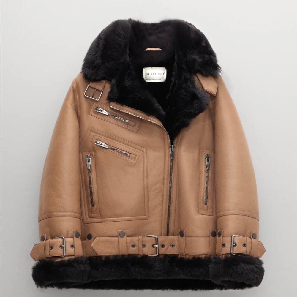 Arrivals Moya V Shearling Brand Spanking New With Tags Brown w/ Black Trim